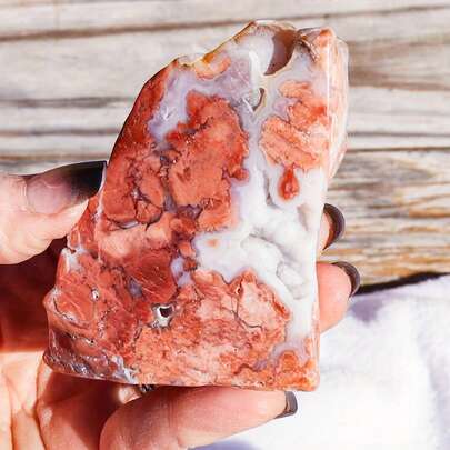 1pc Latest Natural Pink Agate Freeform, With Unique Scenes And Patterns, Irregular Shapes, Perfect For Fish Tank Decoration, Showcasing Natural Beauty, And Also The Best Choice For DIY Enthusiasts. It Is A Gift For Craft Collectors.