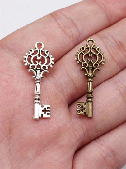 10个32x12毫米钥匙吊坠，适用于DIY珠宝制作，如项链、钥匙扣、手机链、手链等，手工工艺品制作配件
