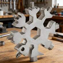 雪花图案多功能工具，不锈钢开瓶器、螺丝刀和扳手，必备圣诞露营装备 - 環形扳手 - 查看 5