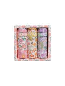 20卷复古和纸胶带套装，适用于剪贴簿、日记、DIY装饰、时尚和纸胶带，送给朋友或手账的绝佳礼物 - 彩色 - 查看 19