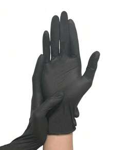20/100pcs Pink Nitrile Disposable Gloves - Thicker, Durable, Comfortable Fit, Suitable For Kitchen Cleaning, Dishwashing, Beauty Care, Pet Bathing, Etc. - Waterproof - Black - View 11