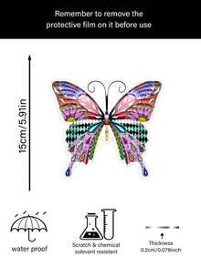2D Acrylic Outdoor Garden Wall Sticker - Sunlight Catcher Outdoor Decor - Butterfly & Hummingbird Fence Decor, Wall Decor, Patio Decor, Fence & Garden Wall Colorful Gardening Sticker - Colorful - View 3