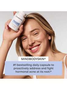 CLEARSTEM - MINDBODYSKIN Hormonal Acne Supplement (5-HTP) - Natural DIM Supplement - Skin Care Vitamins - Hormone Balance, Antioxidants - Gluten Free, Cruelty Free - 60 Servings, 180 Capsules - 5-Hydroxytryptophan 2 Đóng gói - Xem 7