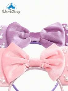 Disney 迪士尼米奇米妮老鼠耳朵发箍，1个装，超大号发箍，饰有闪亮的人造珍珠，天鹅绒发箍上点缀着珍珠蝴蝶结。采用柔软的天鹅绒材质制成，非常适合学校派对、化装舞会、角色扮演和主题公园游玩，是任何场合的理想礼物。 - 彩色 - 查看 8