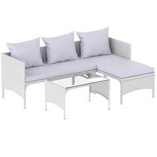 GartistGo 3 Pieces Outdoor Patio Furniture Set, Wicker Rattan Patio Seating Sofas With Coffee Table And Cushions - Grey - View 9