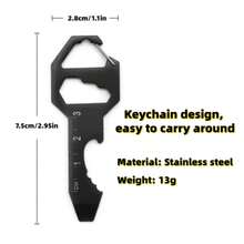 2pcs Multi-Functional Mini Keychain, Bottle Opener, Ruler, Hex Wrench, Flathead Screwdriver, Compact & Portable Mini Tool - One Size Fits All - View 2