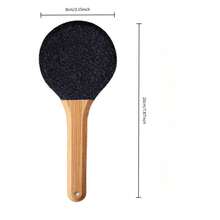 1pc Round Foot File, Foot Scrubber Callus Remover, Gently Removes Dead Skin & Calluses On Heels, Dual-Sided Wide Grinding Surface - Black - View 5