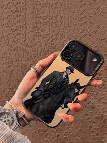 1pc Illustration Gentleman Suit Pattern Phone Case, Matte Anti-Fall Protective Camera Phone Protective Cover, Compatible With IPhone, Compatible With Galaxy - Multicolor - View 3