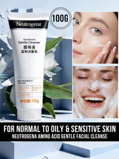  Neutrogena Amino Acid Gentle Facial Cleanser, Deep Cleansing Oil Control Acne Repair, Rich Foam Skin-Friendly, PH Balanced, Contains 0.5% Salicylic Acid, IPMP Anti-Acne, 3D Amino Acid Microparticles, Deep Pore Purification, Effective Oil Control And Acne Removal