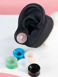 一对时尚波西米亚复古摇滚风天然石镂空耳扩，男女皆宜，适合日常佩戴和聚会，是馈赠佳品。 - Ear gauge - 查看 2