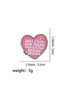 1 pieza Broche de corazón rosa con cita de estilo callejero lindo - Insignia encantadora para mochila y accesorios de vestir - Pasador para ropa, bolso, mochila, accesorios escolares, oficina, camisas, chaquetas, joyería - Multicolor - Ver 7