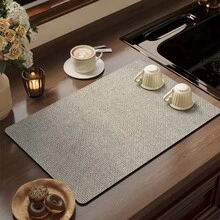 1pc Multi-Purpose Wood Grain Pattern Quick-Dry Mat, Stain-Resistant, Suitable For Various Occasions Like Washing Machine, Coffee Maker, Dining Table - Multicolor - View 12