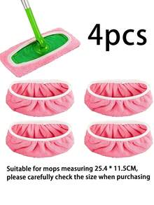 1/2/4pcs Super Absorbent Reusable Mop Pads, Polyester Fiber Cleaning Cloths, Suitable For Dry & Wet Floor Cleaning, Easy To Replace Mop Pads, Household Cleaning, Dry & Wet Wiping | Connector Pads | Cleaning Cloths, Floor Cleaning Mop - Multicolor - View 14