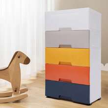 Plastic Drawers Dresser Storage Cabinet, 5 Drawer Stackable Vertical Clothes Storage Tower, Bedroom Tall Small Chest Closet, Organizer Unit For Hallway Entryway, Home Furniture - Color - View 5