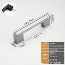 1/10个装黑色橱柜把手，拉丝不锈钢厨房橱柜拉手 - 现代简约抽屉把手，适用于橱柜、衣柜、梳妆台 - 时尚欧式橱柜五金 - A - 查看 17