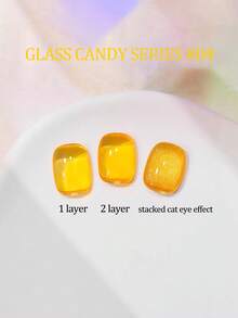 10毫升春夏流行多巴胺糖果色玻璃凝胶指甲油 2026 冰透明粉色绿色蓝色橙色玻璃凝胶层猫眼效果更多惊艳美甲春季美甲 - 彩色 - 查看 8