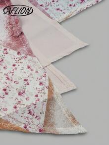 Aflion 女士新款春夏棕黄格纹印花腰部不对称下摆中长裙 - 复古休闲连衣裙，适合约会、派对、日常休闲、学院风、度假、音乐节和周末出游 - 彩色 - 查看 6