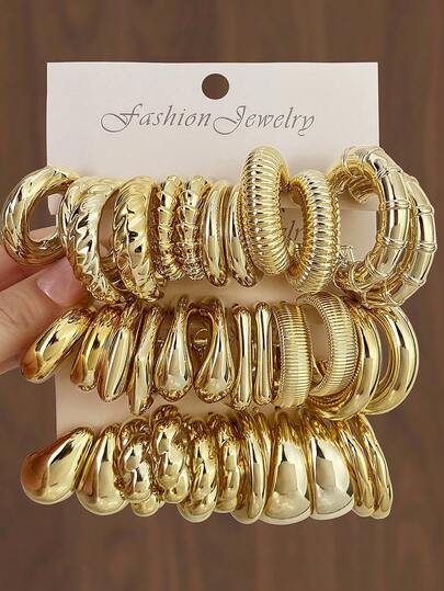 36件/套 极简几何CCB耳环套装