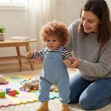 26 Zoll NPK Pippa vollständig bekleidete Reborn Puppe, Neugeborenes Baby Mädchen, extra große Säuglingsgröße, lebensechte Beliebtheit, weiche Berührung, 3D Hautkunst Puppe, Weihnachtsgeschenk - Königsblau - Übersicht 6