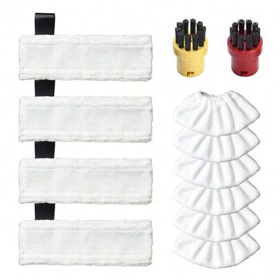 For Karcher Easyfix SC1/SC2/SC3/SC4/SC5 Steam Mop Cloth Accessories Spare Parts Cleaning Spare Pad Nylon Mop Cloth Microfiber Mop Rag Nylon Round Brush.