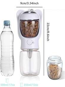 1个可拆卸倾斜式慢食碗，带自动饮水器，适用于猫和小型/中型犬。一款优秀的户外宠物用品，是送给猫狗的理想礼物。 - 白色 - 查看 3