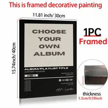 1pc Customizable Album Cover Art Print, Personalized Music Poster, Room Decor, Customized Poster, Customizable Wall Art, Customized Photo, Customizable Item, Frame Optional - Multicolor - View 12