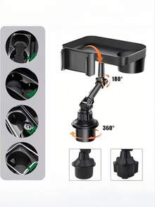 360°旋转多功能车载杯架托盘，带手机支架和饮料架，是经常出差的忙碌人士的理想之选，也是旅行和其他场合必备的车内收纳解决方案。 - 彩色 - 查看 5