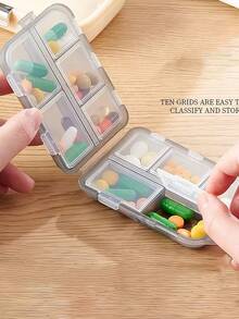 Travel Pill Storage Box Portable Pill Organizer For Storing Tablets Jewelry Accessories Multifunctional Pill Case 10-Cell Daily Medicine Container For Women Men For Travel Bag Or Pocket Home Office School Pill Holder Travel Essential Cruise Essentials Home Accessories - Multicolor - View 9