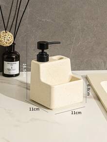 1pc Kitchen & Bathroom Soap Dispenser, Household Hand Wash Liquid Lotion Detergent Refillable Pump Bottle, Sponge Soap Holder, Suitable For Kitchen, Bathroom, Home Cleaning, Unisex, Daily Use - Dispensing Bottles - View 6