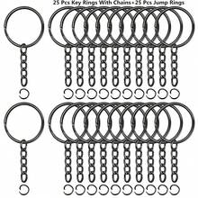 50个钥匙扣，包含链条和开口环，适用于钥匙链、挂绳、包包挂饰、DIY工艺品和礼品制作。 - 光圈鏈條 - 查看 11