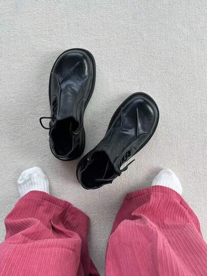 男士圆头德比鞋，褶裥鞋面系带正装鞋，休闲英伦复古乐福鞋，婚鞋，时尚徒步鞋