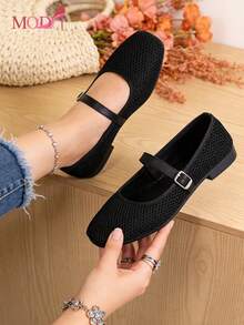 Zapatos para mujer tipo Mary Jane de punta cuadrada con correa ajustable, ballerinas mujer de gamuza suave y cómoda, zapatos cómodos de mujer de piso con tacón bajito, zapatillas elegantes de mujer para trabajo, mocasines de mujer clásicos para uso diario,Nuevos de alta gama para mujer de MODA, cómodos, ligeros y adecuados para primavera, verano, otoño e invierno, Navidad con un diseño elegante y cómodo,Zapatos De Ballet Para Niña Y Mujer, Piel De Pu Elástica,Zapatos De Tela Esqueleto Transpirables De Mujer, Zapatos Casuales De Mujer, Zapatos De Tela Esqueleto Transpirables, Zapatos Sencillos Ligeros De Muje,zapatos de ballet con tira y puntera cuadrada tejida - Negro - Ver 17