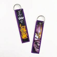 Anime Character Embroidered Keychain, Double-Sided Embroidery Craftsmanship, Cool Guy Key Sticker, Keychain. Used As A Pendant For Car And Motorcycle Key Rings. - Multicolor - View 13