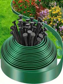 16.4ft Heavy Duty Plastic Lawn Edging Kit, 2 Inches High, Includes 15 Screws, No Digging Required, Suitable For Gardening Landscape, Yard, Garden Borders And Path Dividers. Note: The Link Includes The Edging + Screws, And There Is Also An Option To Purchase The Screws Separately. Please Check Carefully Before Placing Your Order. - A-black - View 3