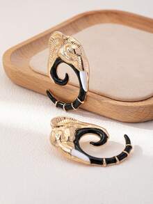 1 Pair Exaggerated Crystal Elephant Earrings, Style - Multicolor - View 5