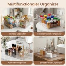 Kühlschrank Organizer Set 6er – Stapelbare Kühlschrankboxen in 3 Größen, Transparente Aufbewahrungsboxen für Kühlschrank, Gefrierschrank, Vorratsschrank, Küche & Schubladen - Übersicht 5