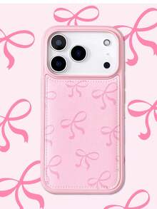 1 件装，简约蝴蝶结，仿皮材质，适用于以下 机型： 17 / 17 Pro Max / 16 Pro Max / 15 Pro / 14 / 13 / 12 / 11，适合作为情人节礼物、生日礼物或母亲节礼物送给家人、朋友、姐妹或女友。 - 粉色 - 查看 1