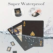 1 Set Premium Playing Cards, Made Of Tear-Resistant Plastic, Featuring Luxurious Gold Foil Heart Design And Convenient Storage Box, Ideal For Halloween, Thanksgiving, Christmas Or As Party Game Gift - Multicolor - View 4
