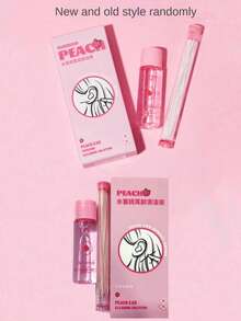 1 caja de solución de limpieza para perforación de orejas con aroma a melocotón, hilo de limpieza para perforación de orejas, serie de cuidado de orejas para eliminar la suciedad y la grasa, solución de limpieza para perforación de orejas, hilo de limpieza para perforación de orejas, solución de cuidado de orejas, solución de limpieza de orejas con aroma a melocotón, cuidado de orejas anti-bloqueo, esencial de viaje, esencial de vacaciones - Multicolor - Ver 2