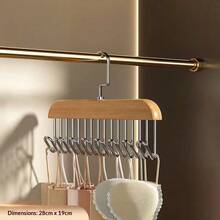 1/2pcs Multi-Function Clothes Hanger, Bra & Camisole Storage Rack, Seamless Drying Rack - Brown - View 13