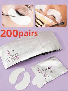 200 Pairs Silver Eyelash Extension Patches, Eyelash Extension Isolation Stickers, Eyelash Extension Protective Eye Pads, Suitable For Home, Travel, Eyelash Salon And Other Professional Eyelash Tools - Silver - View 13