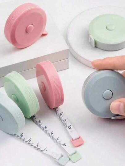 1Pc 1.5m Mini Soft Tape Measure, Retractable Plastic Measuring Tape, Dual-Sided Scale For Body, Waist, Chest, Weight Loss, Fitness, Sewing, Tailor, Craft, Travel, Office, School, Daily Use, Perfect For Birthday Gifts, Valentine's Day Presents, Mother's Day Gifts