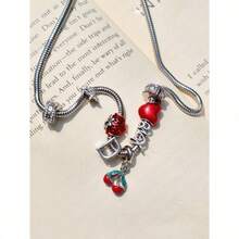 1pc Retro Heart Necklace, Renaissance Teddy Bear Necklace, Cute Little Bear Necklace, 12 Constellation Charm Necklace, Assorted,Hair Accerssories,Summer,Gold Jewelry,Jewelry Women - 銀 - 查看 4