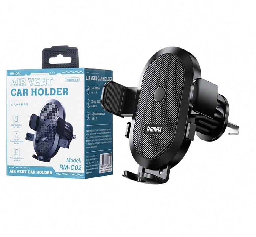 Remax RM-C02 车载手机支架，通用型中控台安装支架，可调节智能手机支架 - 黑色 - 查看 1