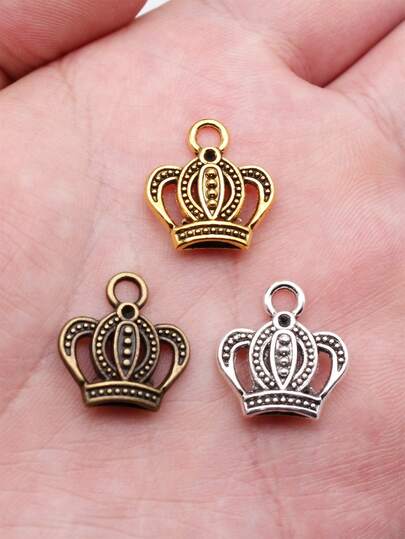 20pcs 16x15mm Imperial Crown Charms Pendant For DIY Jewelry Making Necklace Keychain Phone Chain Bracelet Making Accessories Handmade Craft Making Findings