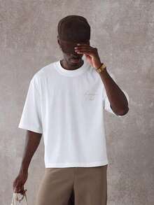 SUMWON Summer Club Positano Amalfi Italian Inspired Graphic Tee Vacation Resort Beach Travel Casual Oversized Cotton-Shirt Summer Holiday Leisure WearMinimalist Style  Sweatshirt - 黃色 - 查看 9