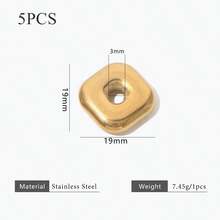 5-Piece 304 Stainless Steel 18K Gold-Plated Multi-Element Large-Hole Bead DIY Charm Jewelry Necklace Bracelet Making Accessories Women's Stainless Steel Jewellery Handmade Components - Bead - View 18