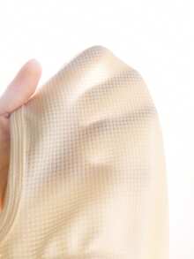 2件套女婴波西米亚风蝴蝶结荷叶边华夫格无袖上衣和流苏蝴蝶结牛仔短裤套装 - 杏色 - 查看 8