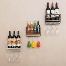 1PC Wine Rack Cup Glass Holder Display Bar Shelf Wall Mounted Bottle Champagne Glass Hanger Holder Bar Organizer For Kitchen - Bronze - View 4