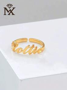 Anillo de dedo del pie personalizado, anillo de dedo del pie para mujer, anillo de dedo del pie con nombre personalizado, anillo de dedo del pie de plata, anillo de dedo del pie personalizado, anillo de dedo del pie de oro - Amarillo Oro - Ver 3
